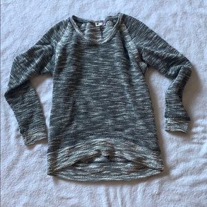 Grey and White Long Sweater - XS
